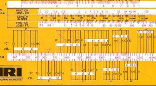 Hydraulic calculations and the slide rule