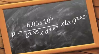 Hazen Williams equation for use in fire sprinkler systems